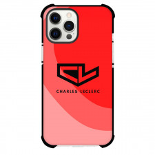 F1 Formula One Charles Leclerc Phone Case For iPhone Samsung Galaxy Pixel OnePlus Vivo Xiaomi Asus Sony Motorola Nokia - Charles Leclerc Black Logo On Red Background