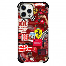 F1 Formula One Charles Leclerc Case For iPhone Samsung Galaxy Pixel OnePlus Vivo Xiaomi Asus Sony Motorola Nokia - Collage Art Red Background