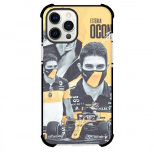 F1 Formula One Esteban Ocon Case For iPhone Samsung Galaxy Pixel OnePlus Vivo Xiaomi Asus Sony Motorola Nokia - Grayscale and Yellow Poster
