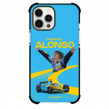 F1 Formula One Fernando Alonso Phone Case For iPhone And Samsung Galaxy Devices - Fernando Alonso F1 Champion 2005-06 Vector Illustration