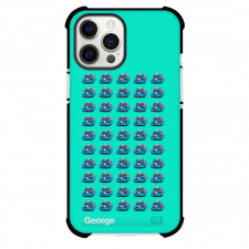 F1 Formula One George Russell Phone Case For iPhone And Samsung Galaxy Devices - George Russell 63 Helmet 2023 On Cyan Background