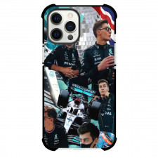 F1 Formula One George Russell Phone Case For iPhone And Samsung Galaxy Devices - George Russell Portrait Collage