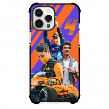 F1 Formula One Lando Norris Phone Case For iPhone And Samsung Galaxy Devices - Lando Norris 4 Holding Trophy Poster Art