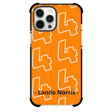 F1 Formula One Lando Norris Phone Case For iPhone And Samsung Galaxy Devices - Lando Norris 4 Pattern Art On Orange Background