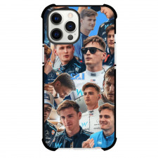 F1 Formula One Logan Sargeant Case For iPhone Samsung Galaxy Pixel OnePlus Vivo Xiaomi Asus Sony Motorola Nokia - Collage Blue Background