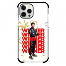 F1 Formula One Max Verstappen Phone Case For iPhone And Samsung Galaxy Devices - Max Verstappen Winner Standing On Word Art
