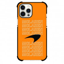 F1 Formula One Mclaren Phone Case For iPhone And Samsung Galaxy Devices - Mclaren Word Art On Orange Background