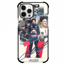 F1 Formula One Sergio Perez Case For iPhone Samsung Galaxy Pixel OnePlus Vivo Xiaomi Asus Sony Motorola Nokia - Minimalist Signed Collage