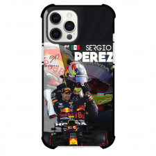 F1 Formula One Sergio Perez Case For iPhone Samsung Galaxy Pixel OnePlus Vivo Xiaomi Asus Sony Motorola Nokia - White and Black Shadow Poster