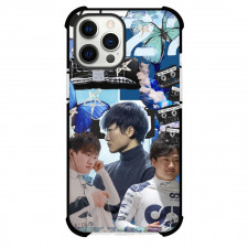 F1 Formula One Yuki Tsunoda Case For iPhone Samsung Galaxy Pixel OnePlus Vivo Xiaomi Asus Sony Motorola Nokia - Blue Aesthetic Collage