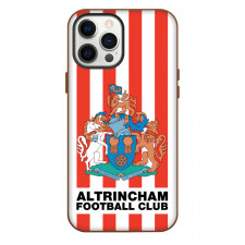 National League Aldershot Town Phone Case For iPhone Samsung Galaxy Pixel OnePlus Vivo Xiaomi Asus Sony Motorola Nokia - Large Logo In Red And White Stripe Background