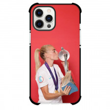 Alex Greenwood Phone Case For iPhone and Samsung Galaxy Devices - Alex Greenwood England Women's National Football Kissing Trophy On Red Background