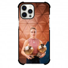 Alexia Putellas Phone Case For iPhone and Samsung Galaxy Devices - Alexia Putellas Holding Two Golden Balls
