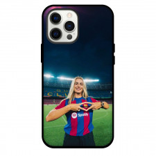 Alexia Putellas Phone Case For iPhone and Samsung Galaxy Devices - Alexia Putellas FC Barcelona Standing On Stadium