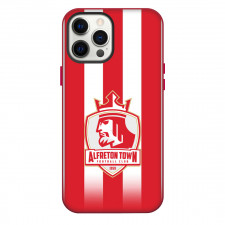 National League North Alfreton Town Phone Case For iPhone Samsung Galaxy Pixel OnePlus Vivo Xiaomi Asus Sony Motorola Nokia - Large Logo In Red And White Stripe Background