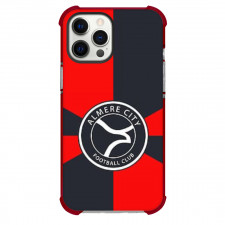 Almere City Phone Case For iPhone Samsung Galaxy Pixel OnePlus Vivo Xiaomi Asus Sony Motorola Nokia - Logo In Red And Black Stripe Background Football Club