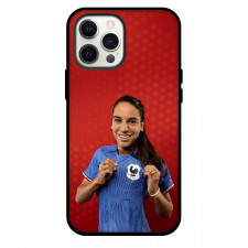 Amel Majri Phone Case For iPhone and Samsung Galaxy Devices - Amel Majri France Women's National Football Showing Team Logo On Red Background