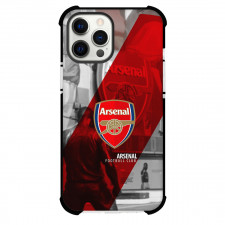 Arsenal F.C. Phone Case For iPhone and Samsung Galaxy Devices - Arsenal F.C Logo Stripe Background