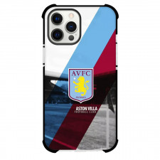 Aston Villa F.C. Phone Case For iPhone and Samsung Galaxy Devices - Aston Villa F.C Logo Stripe Background