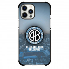 Club Atletico Belgrano Phone Case For iPhone Samsung Galaxy Pixel OnePlus Vivo Xiaomi Asus Sony Motorola Nokia - Club Atletico Belgrano Stadium with Logo Fade Background Blue Effect