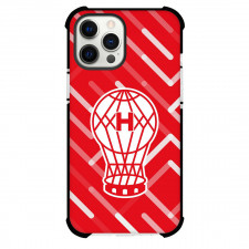 Club Atletico Huracan Phone Case For iPhone Samsung Galaxy Pixel OnePlus Vivo Xiaomi Asus Sony Motorola Nokia - Club Atletico Huracan Logo with Diagonal Line Pattern Red Background