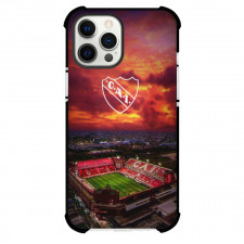 Club Atletico Independiente Phone Case For iPhone Samsung Galaxy Pixel OnePlus Vivo Xiaomi Asus Sony Motorola Nokia - Club Atletico Independiente Stadium View with Logo Sunset Sky Red Effect