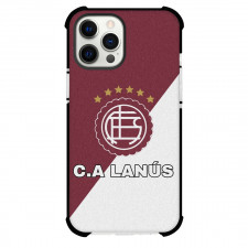 Club Atletico Lanus Phone Case For iPhone Samsung Galaxy Pixel OnePlus Vivo Xiaomi Asus Sony Motorola Nokia - Club Atletico Lanus Logo with Red and White Diagonal Split Background