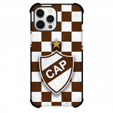 Club Atletico Platense Phone Case For iPhone Samsung Galaxy Pixel OnePlus Vivo Xiaomi Asus Sony Motorola Nokia - Club Atletico Platense Logo with Brown and White Checker Background