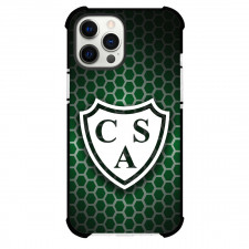 Club Atletico Sarmiento Phone Case For iPhone Samsung Galaxy Pixel OnePlus Vivo Xiaomi Asus Sony Motorola Nokia - Club Atletico Sarmiento Logo with Hexagonal Pattern Effect
