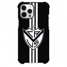 Club Atletico Velez Sarsfield Phone Case For iPhone Samsung Galaxy Pixel OnePlus Vivo Xiaomi Asus Sony Motorola Nokia - Club Atletico Velez Sarsfield Logo with Vertical Stripe Black Background