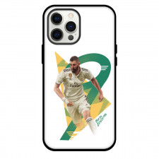 Karim Benzema Phone Case For iPhone and Samsung Galaxy Devices - Karim Benzema 9 Real Madrid CF Dribbling On White Background