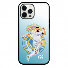 Karim Benzema Phone Case For iPhone and Samsung Galaxy Devices - Karim Benzema Real Madrid CF Jumping Vector Illustration KB9