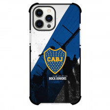 Club Atl?tico Boca Juniors Phone Case For iPhone and Samsung Galaxy Devices - Club Atl?tico Boca Juniors Logo Stripe Background