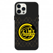 FK Bodo Glimt Phone Case For iPhone Samsung Galaxy Pixel OnePlus Vivo Xiaomi Asus Sony Motorola Nokia - Logo In Gray And Gold Pattern Background
