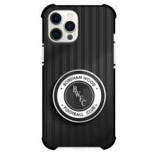 National League Boreham Wood Phone Case For iPhone Samsung Galaxy Pixel OnePlus Vivo Xiaomi Asus Sony Motorola Nokia - Large Logo In Gray Stripe Background