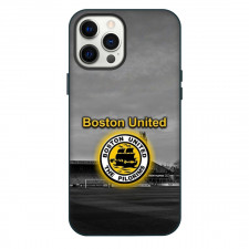 National League Boston United Phone Case For iPhone Samsung Galaxy Pixel OnePlus Vivo Xiaomi Asus Sony Motorola Nokia - Large Logo Glowing In Black And White Background