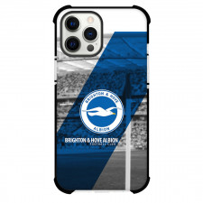 Brighton & Hove Albion F.C. Phone Case For iPhone and Samsung Galaxy Devices - Brighton & Hove Albion F.C. Logo Stripe Background