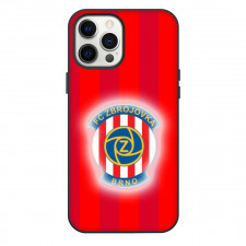 FC Zbrojovka Brno Phone Case For iPhone Samsung Galaxy Pixel OnePlus Vivo Xiaomi Asus Sony Motorola Nokia - Glowing Logo In Red Stripe Background