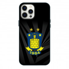 Brondby IF Football Club Phone Case For iPhone Samsung Galaxy Pixel OnePlus Vivo Xiaomi Asus Sony Motorola Nokia - Logo In Black And Gray Stripe Background