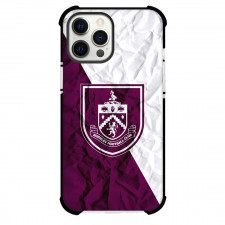 Burnley F.C. Phone Case For iPhone Samsung Galaxy Pixel OnePlus Vivo Xiaomi Asus Sony Motorola Nokia - Burnley F.C. Logo On Purple White Crumpled Paper Background