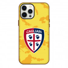 Cagliari Calcio Phone Case For iPhone Samsung Galaxy Pixel OnePlus Vivo Xiaomi Asus Sony Motorola Nokia - Logo In Yellow Abstract Background