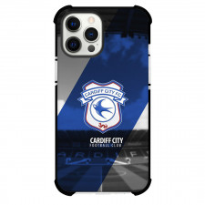 Cardiff City F.C. Phone Case For iPhone and Samsung Galaxy Devices - Cardiff City F.C. Logo Stripe Background