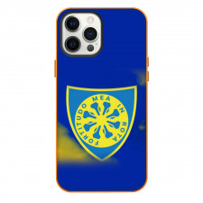 Carrarese Calcio 1908 Phone Case For iPhone Samsung Galaxy Pixel OnePlus Vivo Xiaomi Asus Sony Motorola Nokia - Logo In Blue And Yellow Cloud Background