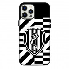Cesena FC Phone Case For iPhone Samsung Galaxy Pixel OnePlus Vivo Xiaomi Asus Sony Motorola Nokia - Logo In Black And White Pattern Background