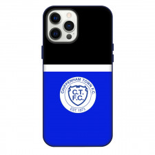 National League South Chippenham Town Phone Case For iPhone Samsung Galaxy Pixel OnePlus Vivo Xiaomi Asus Sony Motorola Nokia - Large Logo In Blue And White Black Background