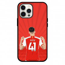 Declan Rice Phone Case For iPhone Samsung Galaxy Pixel OnePlus Vivo Xiaomi Asus Sony Motorola Nokia - Declan Rice 41 Arsenal FC Showing Jersey Illustration Art On Red Background