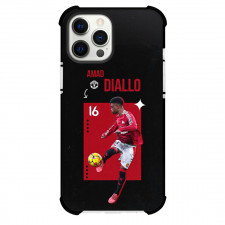 Amad Diallo Phone Case For iPhone Samsung Galaxy Pixel OnePlus Vivo Xiaomi Asus Sony Motorola Nokia - Amad Diallo 16 Manchester United Dribbling On Red Black Background