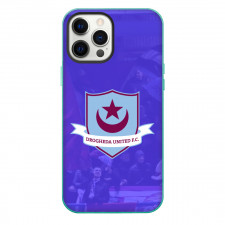Drogheda United FC Phone Case For iPhone Samsung Galaxy Pixel OnePlus Vivo Xiaomi Asus Sony Motorola Nokia - Logo Crown In Violet Background