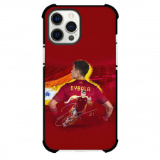 Paulo Dybala Phone Case For iPhone and Samsung Galaxy Devices - Paulo Dybala A.S. Roma Back Red Background