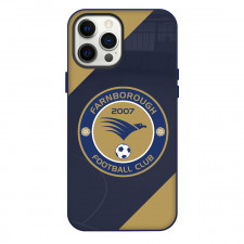 National League South Farnborough Phone Case For iPhone Samsung Galaxy Pixel OnePlus Vivo Xiaomi Asus Sony Motorola Nokia - Large Logo In Brown And Blue Background
